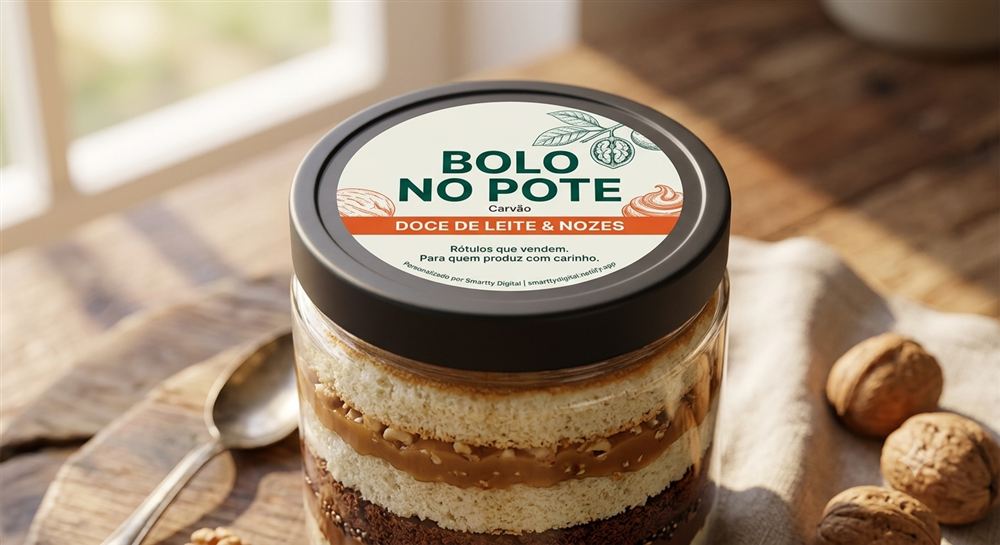 Rótulo para bolo no pote, etiqueta resistente à geladeira