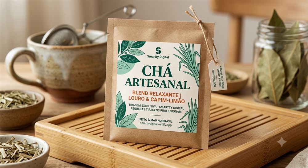 Rótulo para chá artesanal em sachê