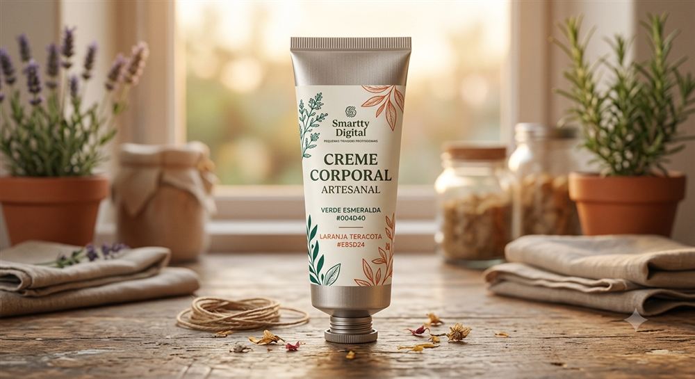 Rótulo para creme corporal artesanal, etiqueta resistente à água