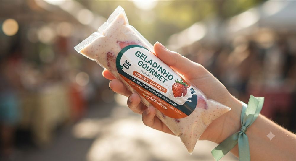 Rótulo para geladinho gourmet, etiqueta resistente ao congelador