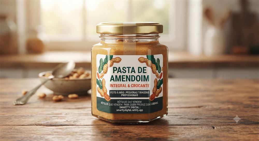 Rótulo para pasta de amendoim artesanal