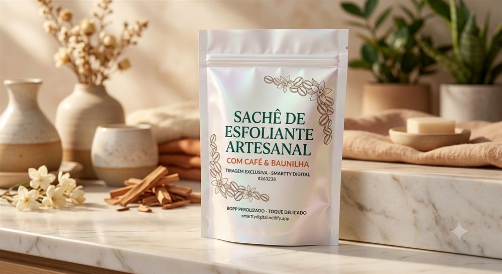 Rótulo para sachê de esfoliante artesanal